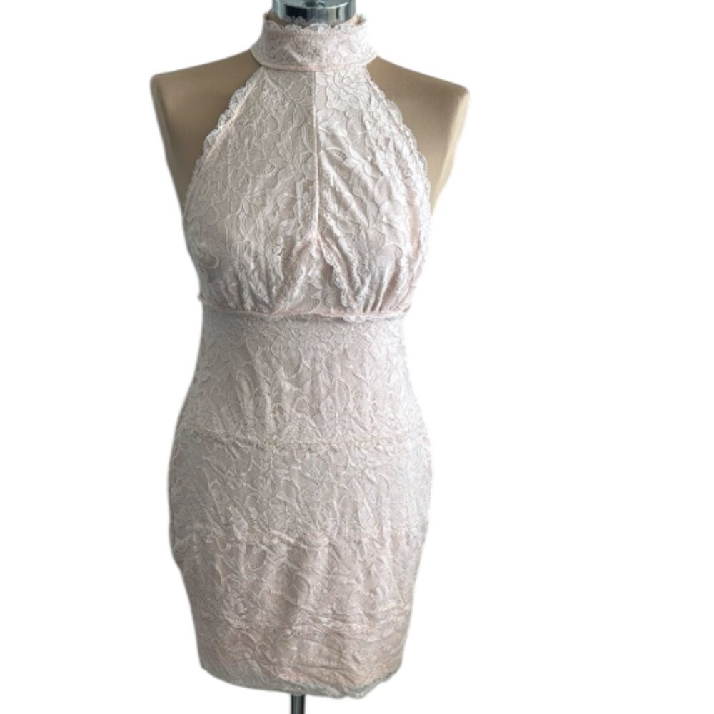 Guess Noel Gallon Pink Mini Dress Open Back Sz.M